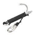thumbnail image 1 of Ganchos de buceo de acero inoxidable de doble arrecife con cordón en espiral para actividades subacuáticas, seguridad para buceadores, color negro., 1 of 14