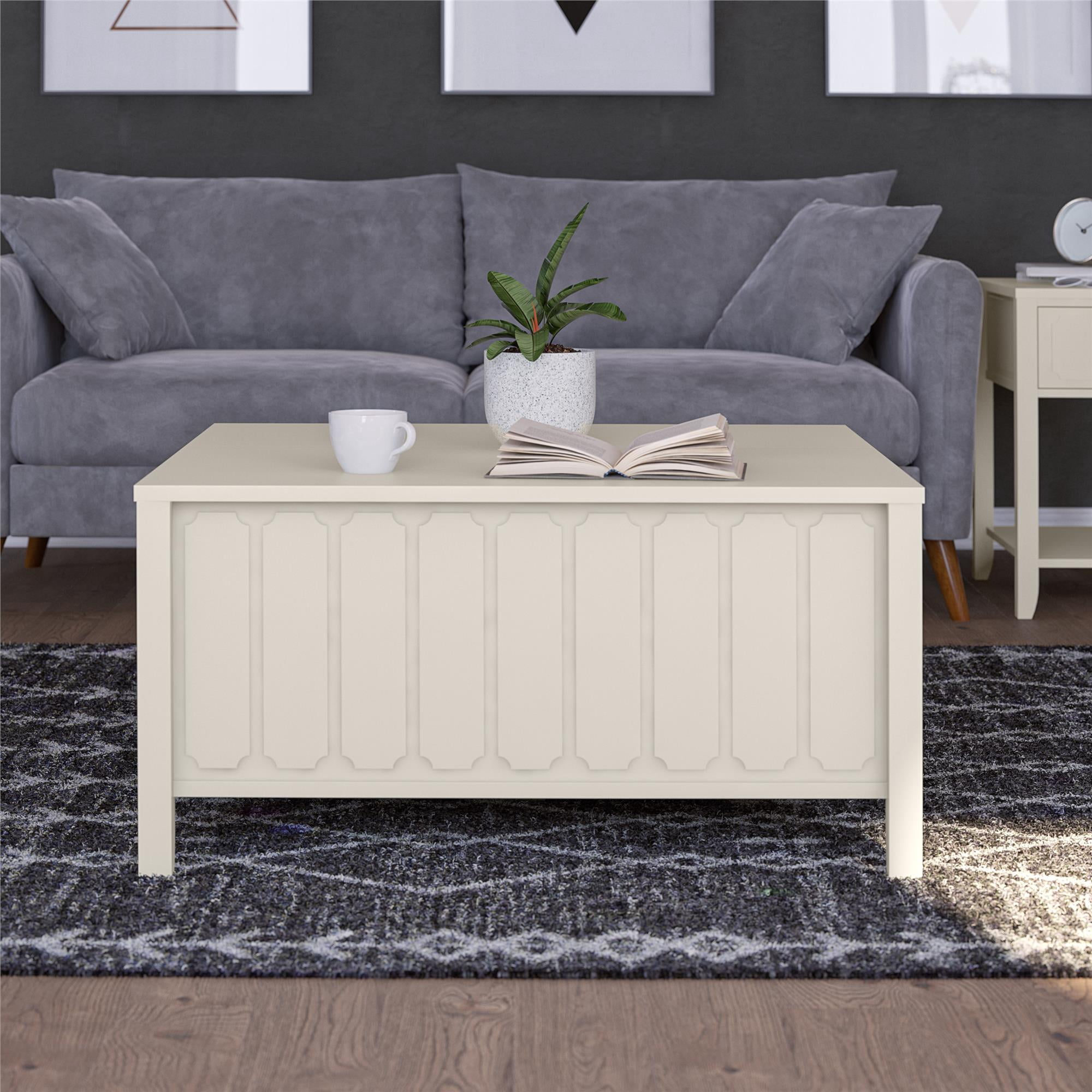 Novogratz Her Majesty Lift Top Coffee Table, White
