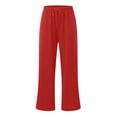 thumbnail image 6 of Vibrex Girl's Wide Leg Sweatpants Elastic High Waisted Loose Pants with Pockets Solid Color Atheltic Casual Drawstring Sweat Pants 5-14 Years, 6 of 9