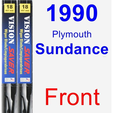 Plymouth Windshield - 1990 Plymouth Sundance Wiper Blade Set/Kit (Front) (2 Blades) - Vision Saver