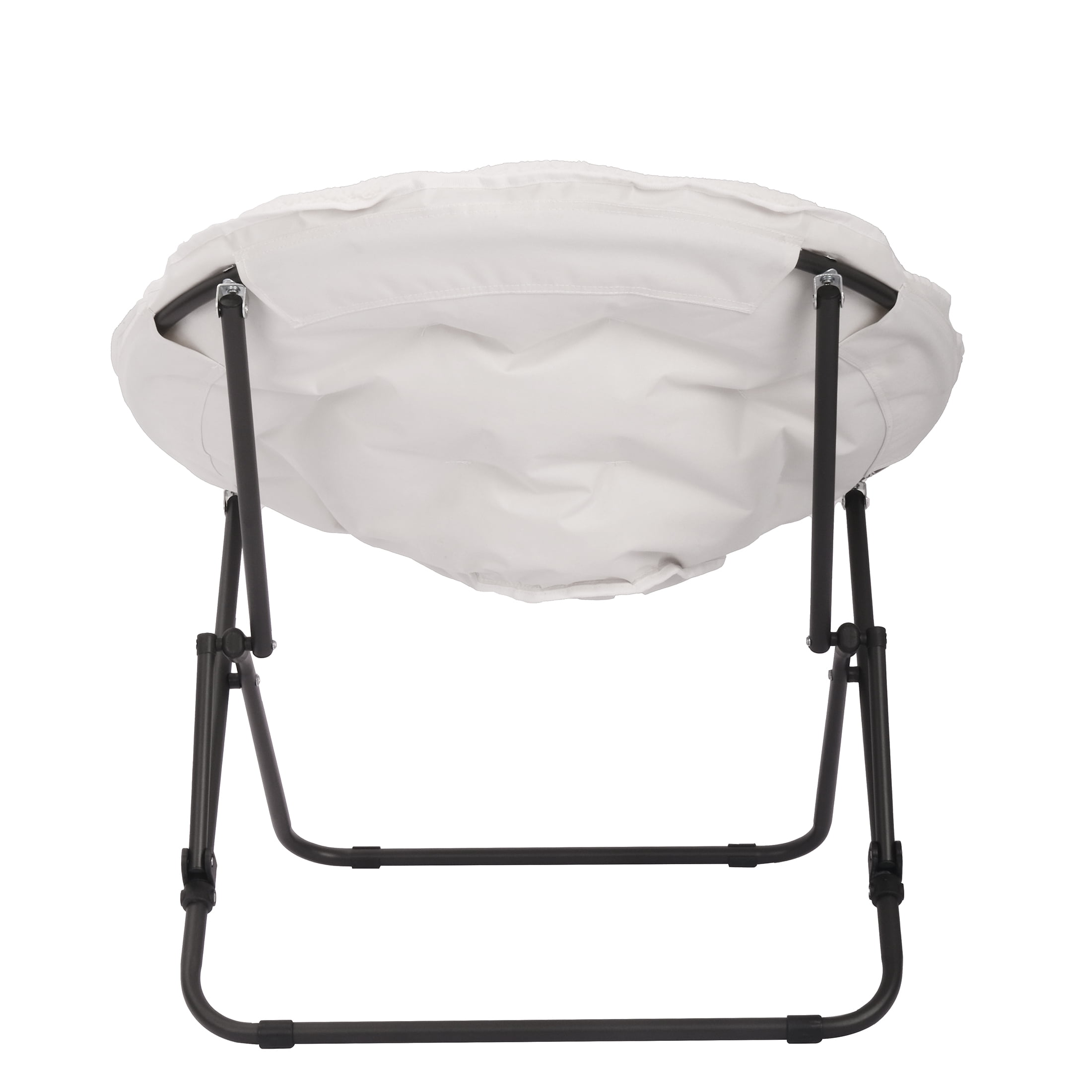 Mainstays Saucer Chair for Kids and Teens, White Faux Shearling