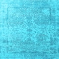 thumbnail image 1 of Ahgly Company Indoor Square Oriental Light Blue Industrial Area Rugs, 4' Square, 1 of 4