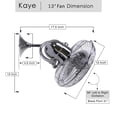 thumbnail image 2 of Matthews Fan Company KC-CR Kaye 13” Polished Chrome Wall Mount/Ceiling Fan with 3 Blades, Wall Control, Damp Rated, 2 of 9