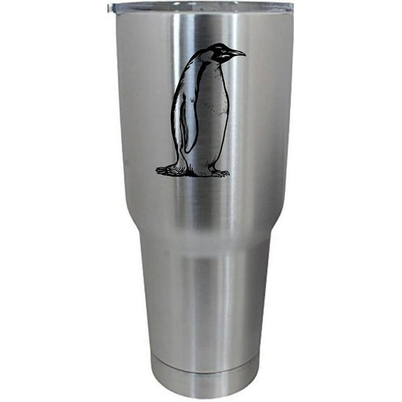 Emperor Penguin Body Zoo Animal Themed Etched 30oz Stainless Steel Tumbler