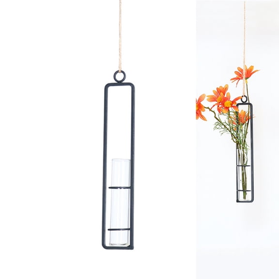 FRCOLOR Wall-mounted Iron Vase Hanging Aesthetic Clear Vases Decoration Flower Pot