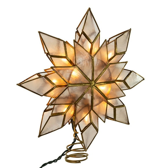 Adorno para árbol con forma de estrella de Kurt Adler Capiz, 21,6 cm, con 10 luces