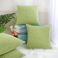 thumbnail image 5 of 4-pcs Decoratiove Throw Cushion Pillow Covers Light Green 20"x20", 5 of 8