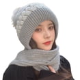 thumbnail image 2 of Dress Choice Womens Winter Beanie Hat and Knitted Scarf Set with Pom Soft Warm Knit Skull Cap for Women, 2 of 8