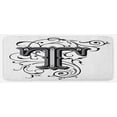 thumbnail image 1 of Letter T Kitchen Mat, Symmetrical Uppercase Letter in Renaissance Art Style Ornamental Monochrome, Plush Decorative Kitchen Mat with Non Slip Backing, 47" X 19", Black Grey White, by Ambesonne, 1 of 1
