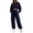 Blue, variant on Women's 2 Piece Tracksuit Set Crewneck Cropped Long Sleeve Top High Waist Cargo Jogger Pants Elastic Waist Side Pockets Relaxed Comfortable Outfit for Workout Casual Daily Wear Pink_#47 M