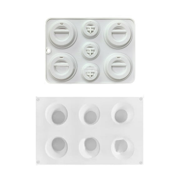 2Pcs Coffee Cup Cake Silicone Mould Coffee Cup Lid Fondant Mould Coffee Cup Bottom Mousse Cakes Mould DIY Pudding Mould Dessert Mould for Home Kitchen Afternoon Tea Party Type 5