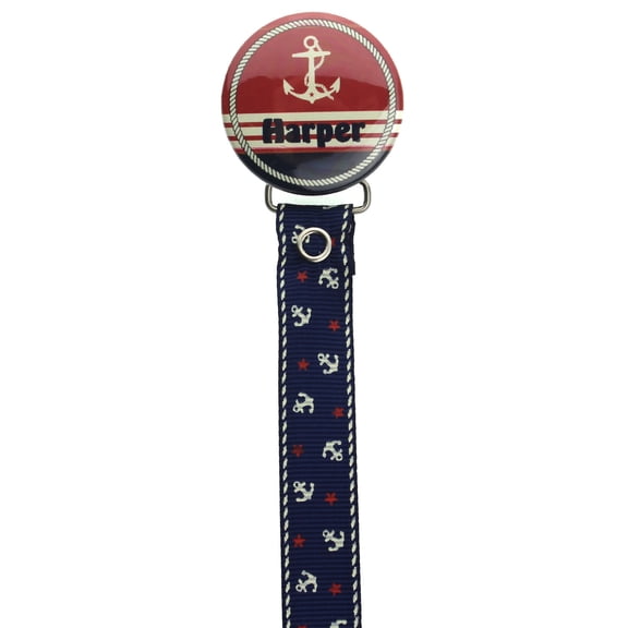 Personalized Name Nautical Pacifier Clip
