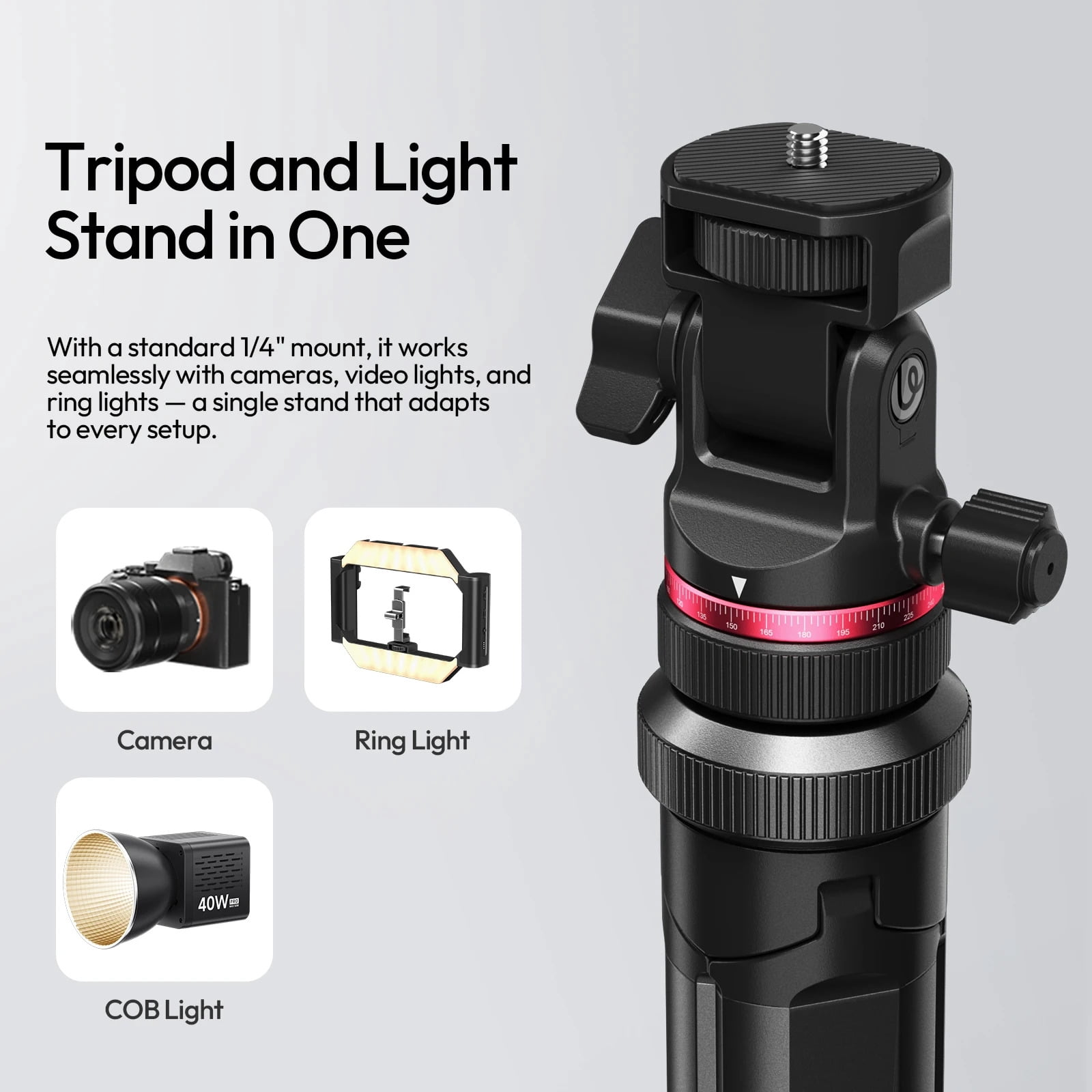Ulanzi MT-80 2M Auto-Open Tripod Stand Travel Cameras Video Lights Photography Vlog