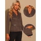 thumbnail image 2 of Chaqueta de Gamuza Sintética para Mujer Chaqueta de Cuero con Cuello de Solapa y 2 Botones marrón L, 2 of 5