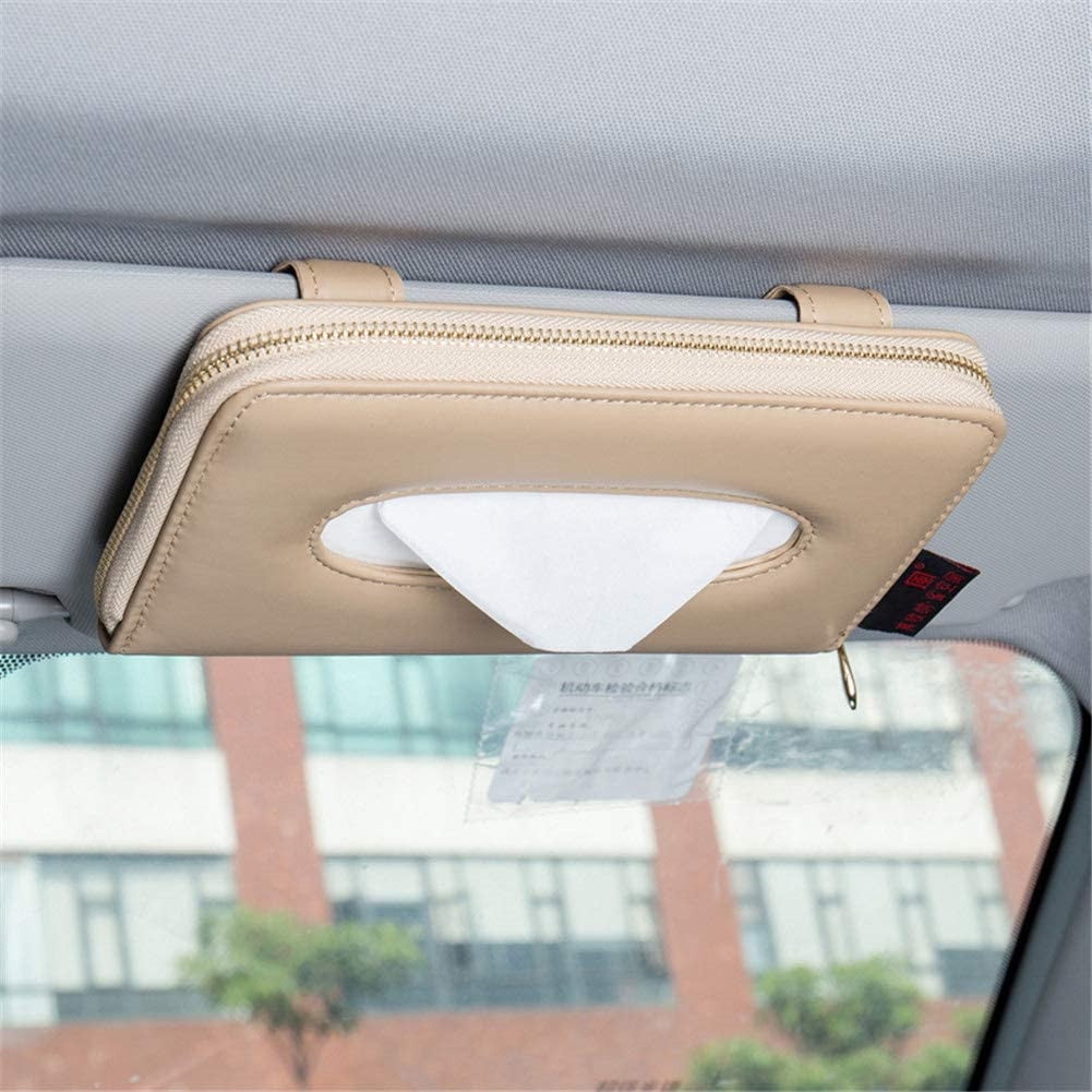 Cartisen Car Tissue Holder Sun Visor Napkin Holder Car Mask Holder for