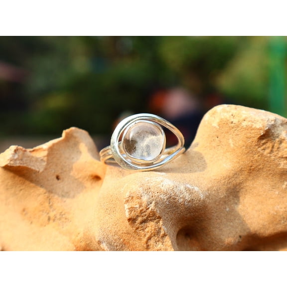 Heaven Crafts Crystal Quartz Ring 925 Sterling Silver Handmade Statement Ring Women Jewelry Birthday Gift Item