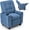 Light Blue, variant on INFANS Kids Recliner, Toddler Lounge Chair with Adjustable Backrest Footrest Cup Holder Side Pockets, Velvet Leather Toddler Couch