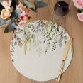 thumbnail image 3 of Eucalyptus Leaves Round 13 Inch Placemats Set of 2, Green Summer Botanical Rustic HeatResistant Non Slip Place Mats for Dining Table, Wipeable Braided Kitchen Table Mats for Housewarming, 3 of 9