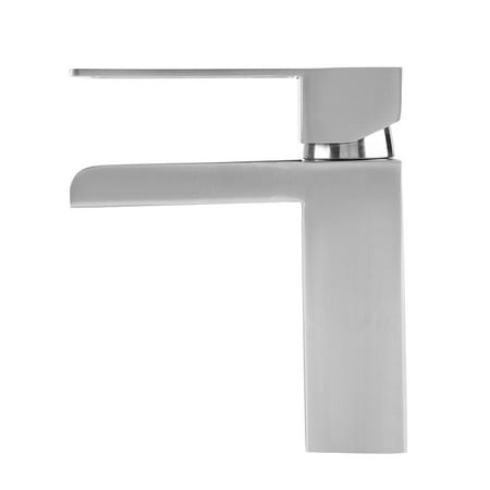 Herchr Stainless Steel Faucet Square Design Basin Sink Single Lever Herchr Stainless Steel Faucet Square Design Basin Sink Single Lever Waterfall Tap Brushed Nickel