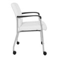 thumbnail image 3 of Guest Chair in White Faux Leather with Chrome Frame, 3 of 5