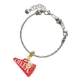 thumbnail image 2 of Delight Jewelry Acrylic Large Red Cheer Megaphone - Gold-tone Rope Charm Bead Dangle with Mini 2025, 2 of 4