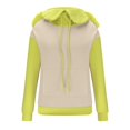 thumbnail image 3 of Charella Women's Cute Hoodies Petal Shape Pullover Sweatshirt Long Sleeve Tops with Pockets Yellow,XL, 3 of 4