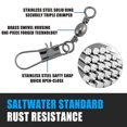 thumbnail image 2 of Dr.Fish 100 Pack Fishing Snaps Swivels Freshwater Barrel Swivel with Safety Snap Interlock Snaps Swivel Snaps Fishing Lure Leader Line Rig Connector(Size 11,26Lb,100PCS), 2 of 7