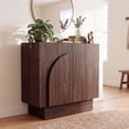 thumbnail image 2 of Dayalane 31" Modern Sideboard Buffet Cabinet with Storage, Arched 2 Doors Entryway Accent Cabinet, Walnut Wooden Coffee Bar Station Credenza TV Media Console for Living Room, 2 of 11