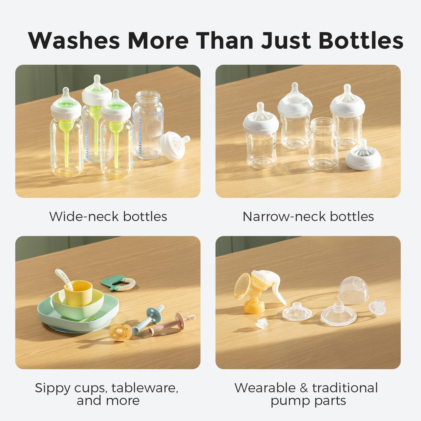 Momcozy Portable Bottle Brush Set - Baby Bottle Cleaner Kit and Momcozy KleanPal Pro Baby Bottle Washer, Sterilizer & Dryer - All-in-One Cleaning Machine for Bottles