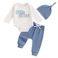 thumbnail image 5 of mgoYE Newborn Baby Boy Girl Clothes Letter Printed Gender Neutral 3PC Romper(White,12-18 Months), 5 of 5