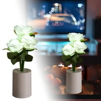 Rechargeable LED Flower Table Lamp - Realistic Artificial OrchidDecor in White Pot, Cordless Night Light for Bedside, Romantic Gift for Women, Mom, Home Decor