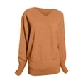 thumbnail image 5 of Diufon Womens Casual Blouses V Neck Long Sleeve Sweaters Fall Solid Color Pullover Tops, 5 of 5