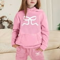 thumbnail image 2 of FhsagQ Outfits for Girls Children's Hoodie Set with Bow Print Girls Spring Outfits Size 6/7 3-4Years, 2 of 4