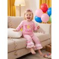 thumbnail image 4 of Lairauiy Baby Toddler Girl Birthday Outfits Long Sleeve Embroidery Sweatshirt + Flare Pants Clothes Set 18 24 Months 3 Years, 4 of 9