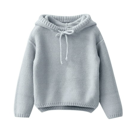 

Youmylove Toddler Kids Baby Girls Boys Knitted Sweater Hooded Pullover Sweatshirts Warm Long Sleeve Tops Fall Winter Clothes Cute Clothing