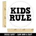 thumbnail image 2 of Kids Rule Fun Text Self-Inking Rubber Stamp Ink Stamper - Sky Blue Ink - Small 3/4 Inch, 2 of 7