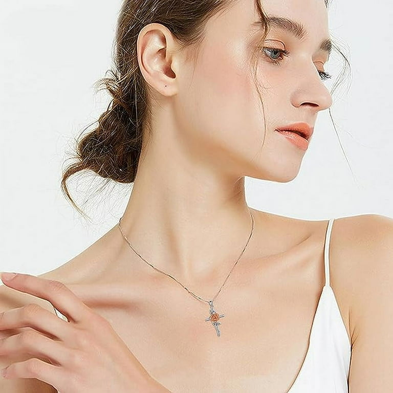 Flower cross pendant deals