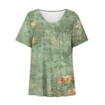 thumbnail image 4 of Blusas de Manga Corta para las Mujeres con Cuello en V Impreso Suéter Casual Top, Blusas para las Mujeres Casual, 4 of 4