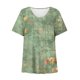 thumbnail image 4 of Blusas de Manga Corta para las Mujeres con Cuello en V Impreso Suéter Casual Top, Blusas para las Mujeres Casual, 4 of 4
