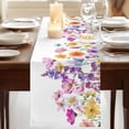 thumbnail image 3 of Table Runners 120 Inches Long Dress Scarves, Pink Flowers Farmhouse Coffee/Dining/Kitchen Table Runner for Living Room, Spring Floral Elegant Pastoral Watercolor 13x120 Inch, 3 of 9