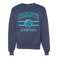 thumbnail image 1 of Wild Bobby City of Charlotte Basketball Fantasy Fan Sports Unisex Crewneck Sweatshirt, Vintage Heather Navy, Small, 1 of 5