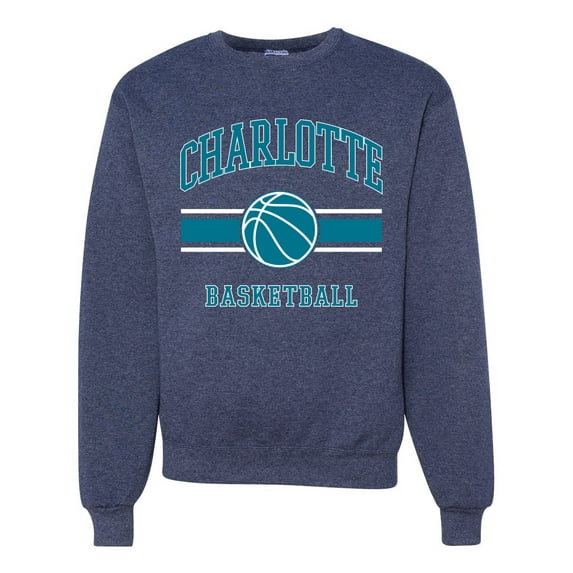 Wild Bobby City of Charlotte Basketball Fantasy Fan Sports Unisex Crewneck Sweatshirt, Vintage Heather Navy, Small