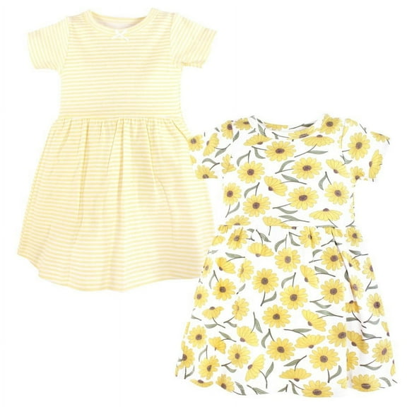 Hudson Baby Girls Cotton Dresses, Daisy, 0-3 Months
