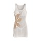 thumbnail image 2 of Vestido de Verano de Manga Larga Hueca Textura Cuello en V Corta Playa Cubierta con Botones Protección Solar para las Vacaciones, 2 of 4