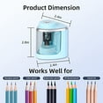 thumbnail image 2 of Electric Pencil Sharpener Battery Operated,Quick Sharpening,Suitable for NO.2/Drawing/Colored Pencils(6-8 mm),Office/Home,Portable Pencil Sharpener for Adults(Blue), 2 of 7