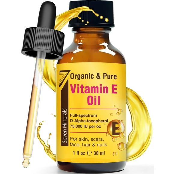 Aceite de vitamina E Seven Minerals, ultra puro, 75 000 UI, 30 ml, orgánico