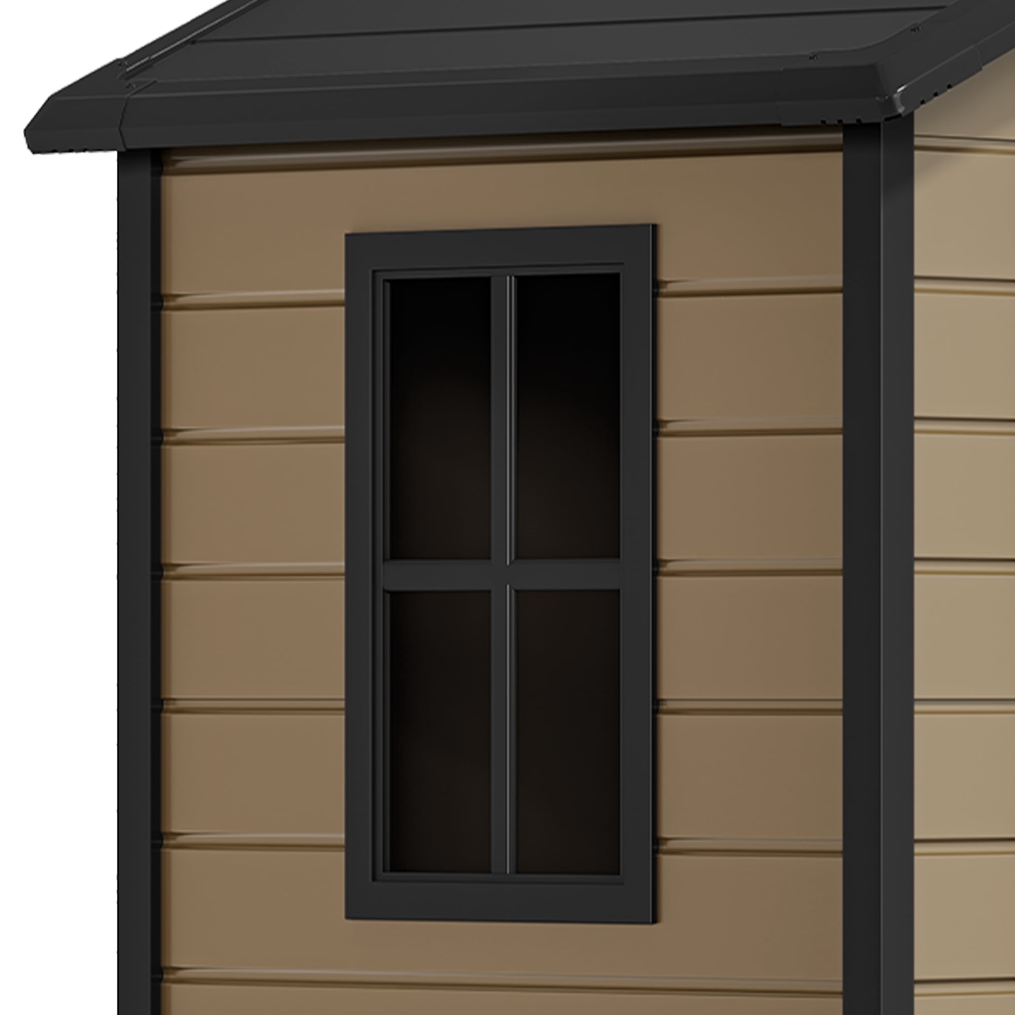 Uforic 6x4 FT Resin Storage Shed, Reinforced Floor, Lockable Door, Window & Vents, Waterproof for Garden Backyard Patio Lawn
