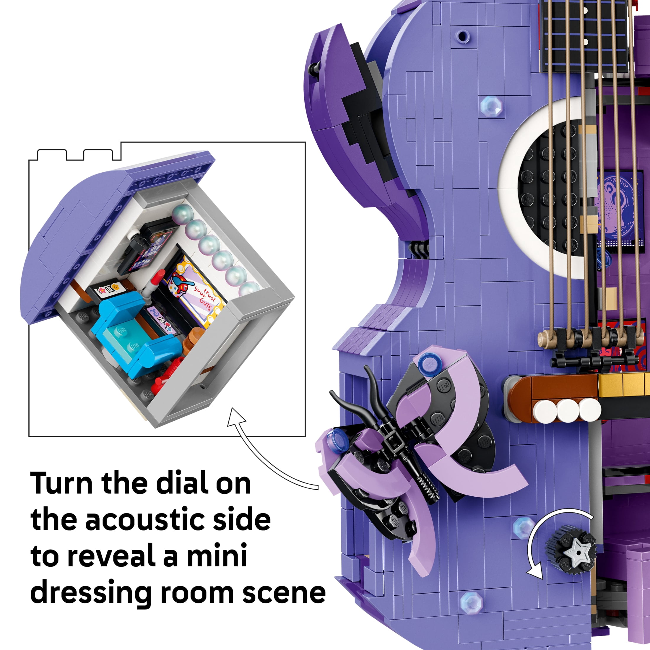 LEGO Editions Olivia Rodrigo's Dual Guitar - Building Toy for Girls & Boys, Ages 14+ - Teen Bedroom Decor - Gift for Music Fans - 43031