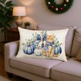 thumbnail image 4 of Halloween Thanksgiving Pumpkin Floral Pillow Cover Polyester Cushion Case Home Decor Sofa Bedroom Living Room Seasonal Holiday Decorative Throw Pillow, 4 of 6