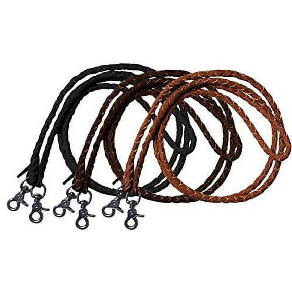 Leather Braided Roping Reins (Black)